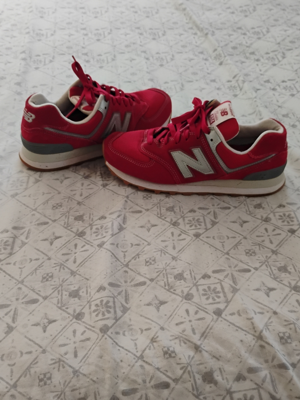 New Balance Red & Gray Retro Runner Sneakers